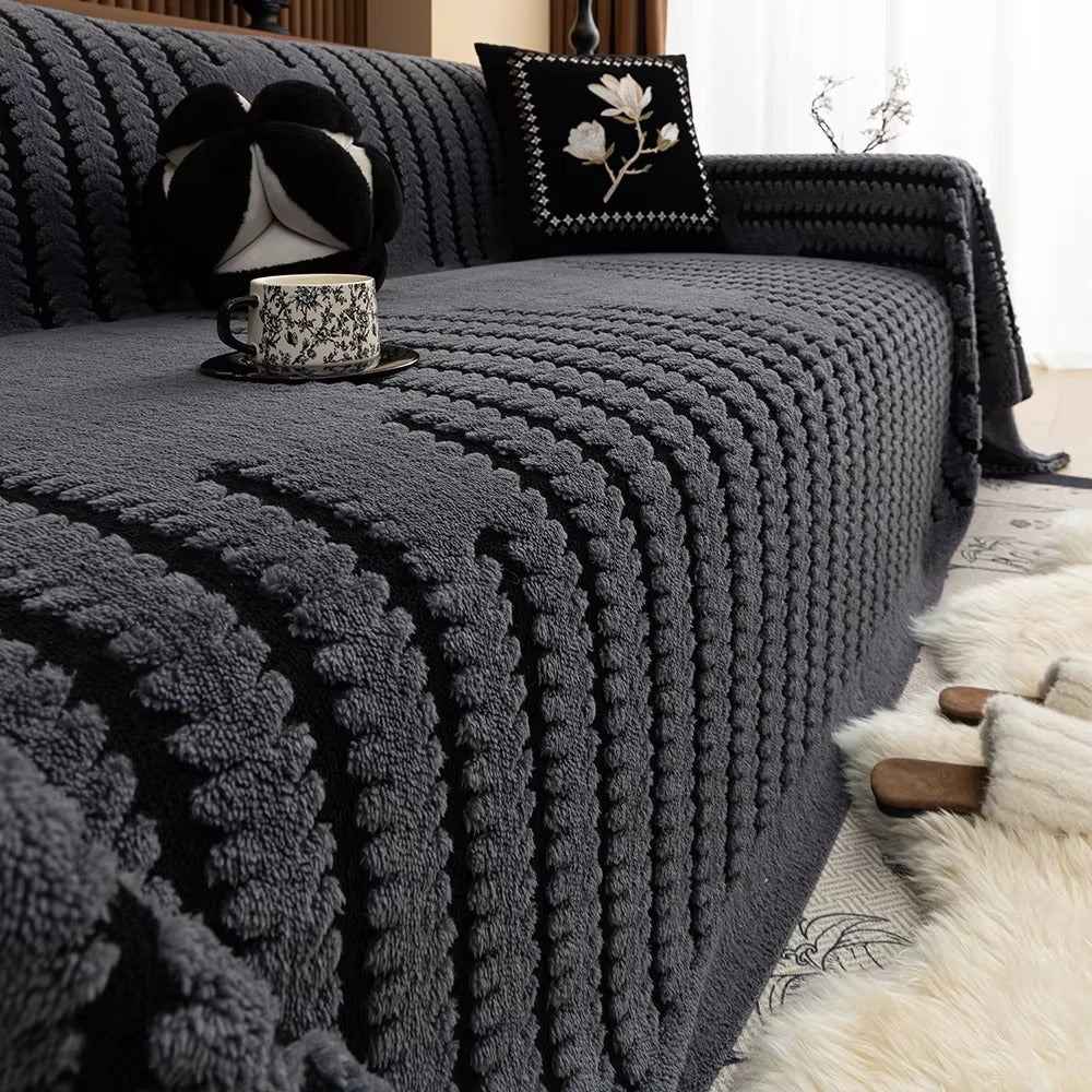 Heritage Plush Tufted Couch Cover