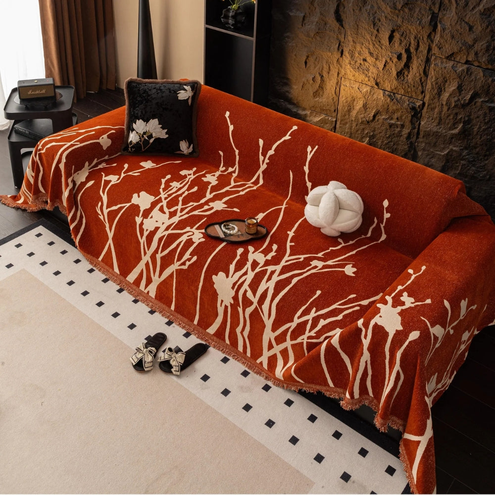 Twilight Branches Chenille Couch Cover