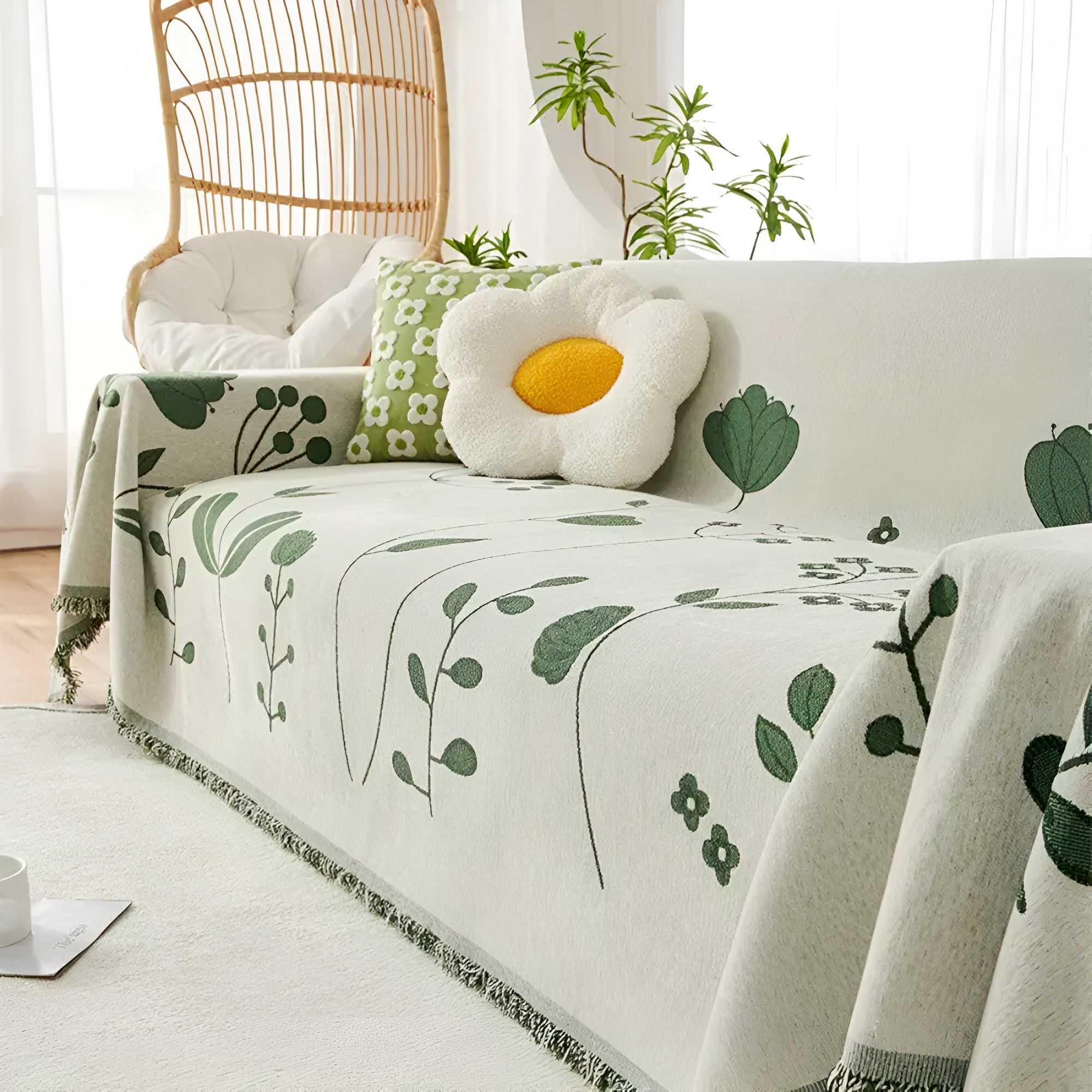 Modern Bloom Reversible Couch Cover