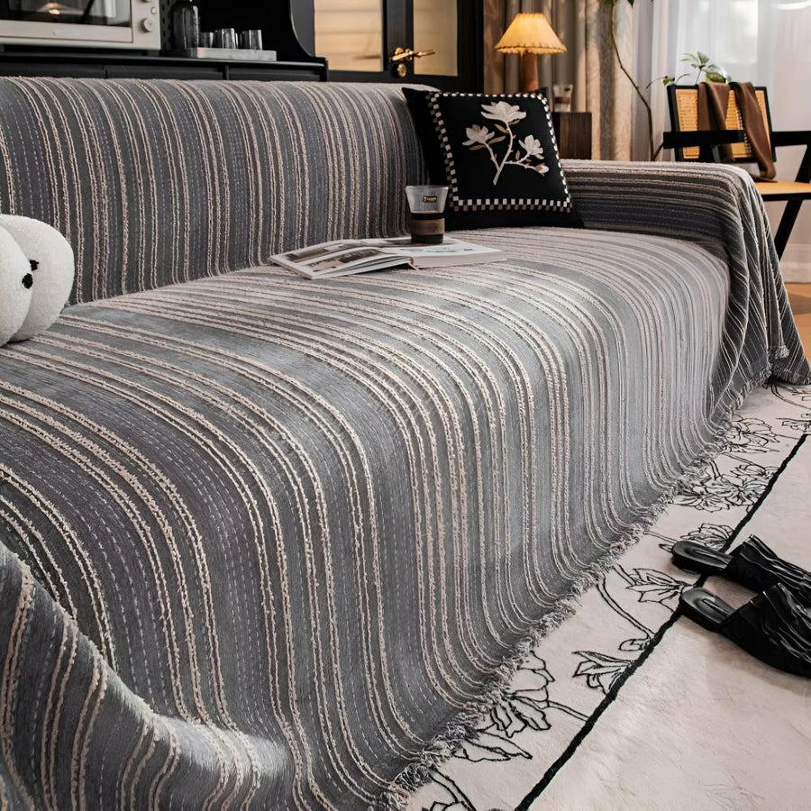 Regal Stripes Chenille Couch Cover