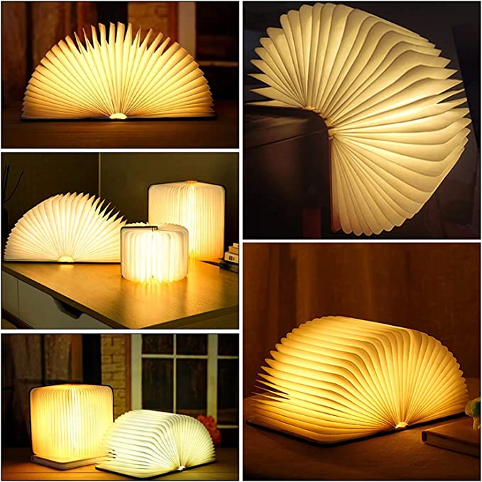 Folding Book LED Table Lamp with Warm Ambient Light