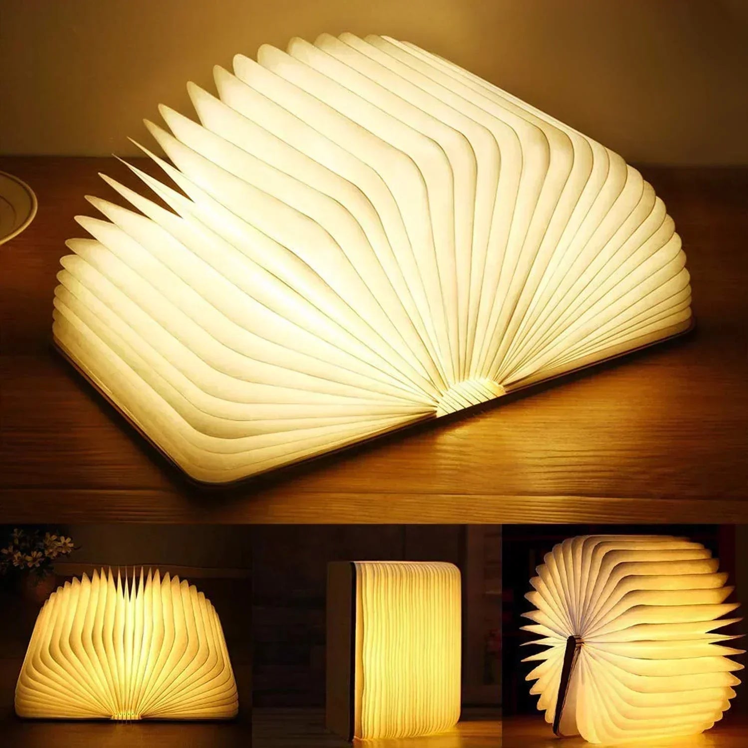 Folding Book LED Table Lamp with Warm Ambient Light