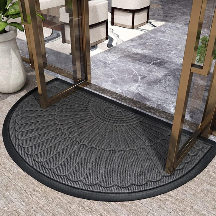 Door Mat Non Slip Rubber Semi Circular Entryway Mat
