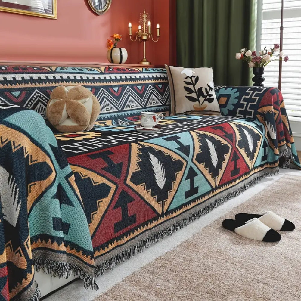Aztec Geometric Pattern Couch Cover