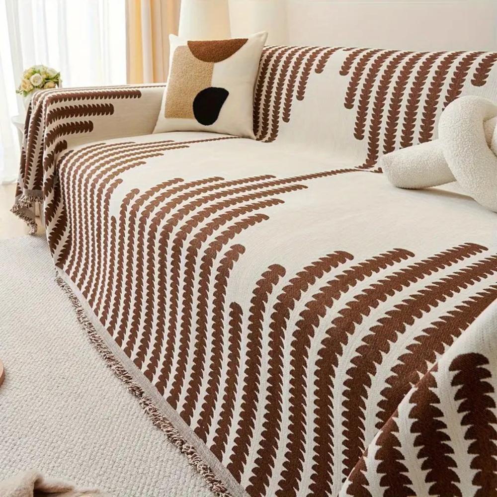 Modern Monochrome Fern Couch Cover