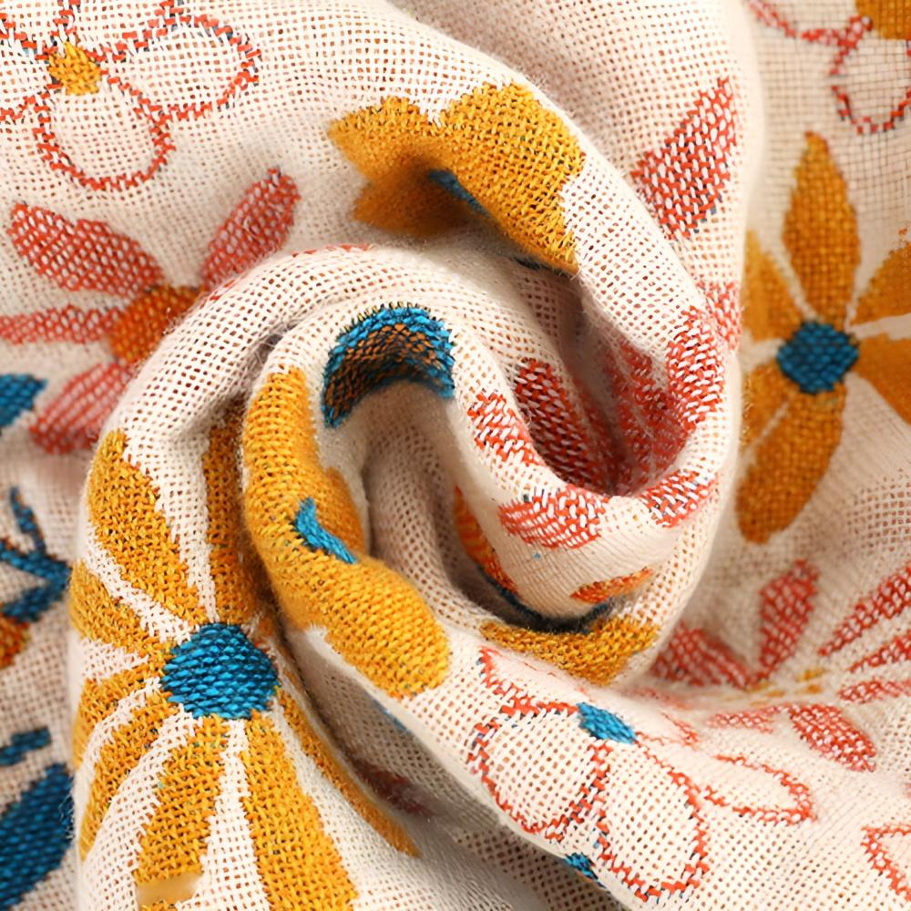 Daisy Dreamer Reversible Tassel Cotton Blanket