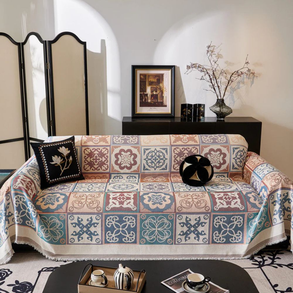 Vintage Mosaic Couch Cover