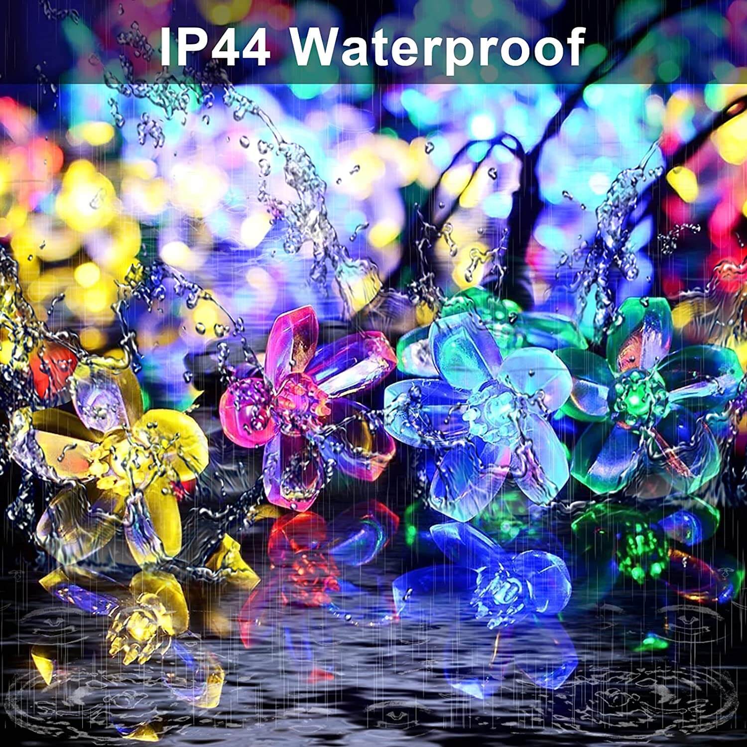 Solar Flower String Lights with Multicolour LED