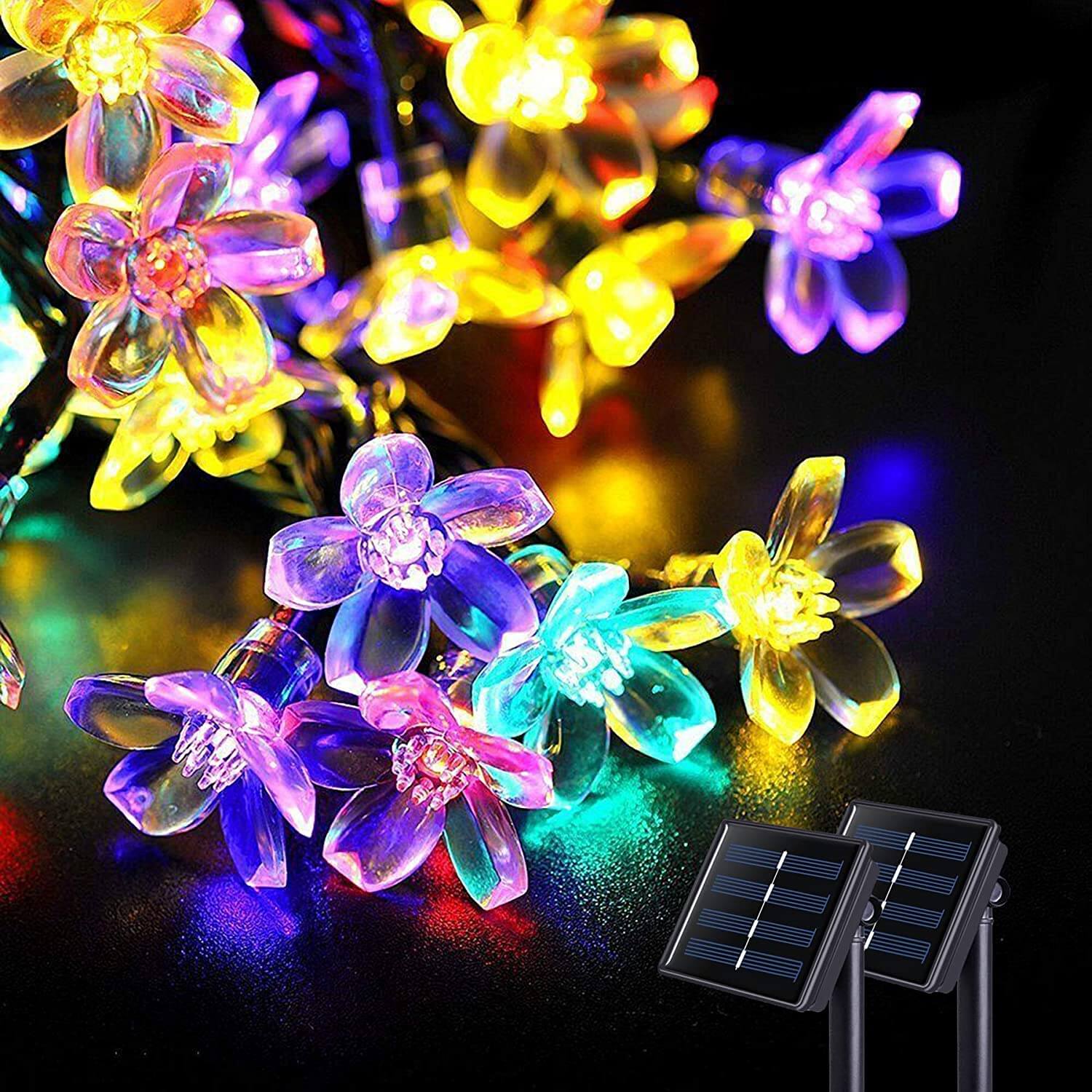 Solar Flower String Lights with Multicolour LED