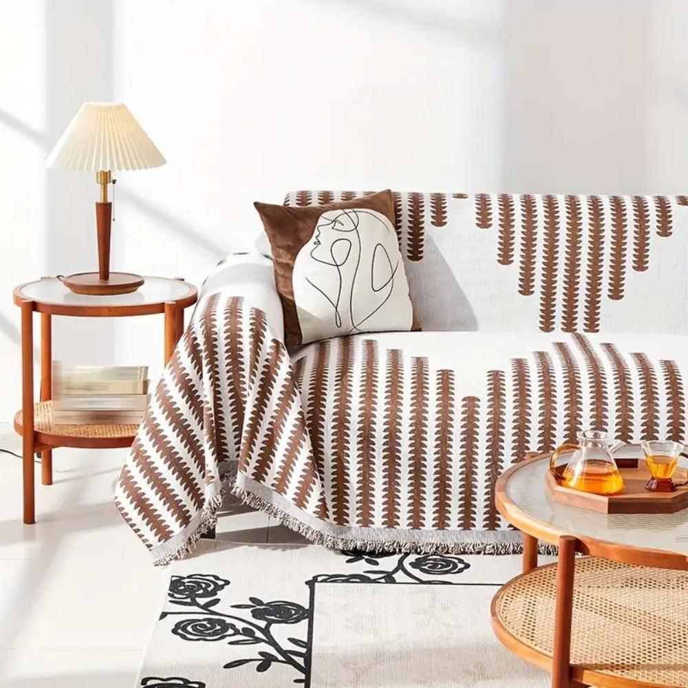 Modern Monochrome Fern Couch Cover