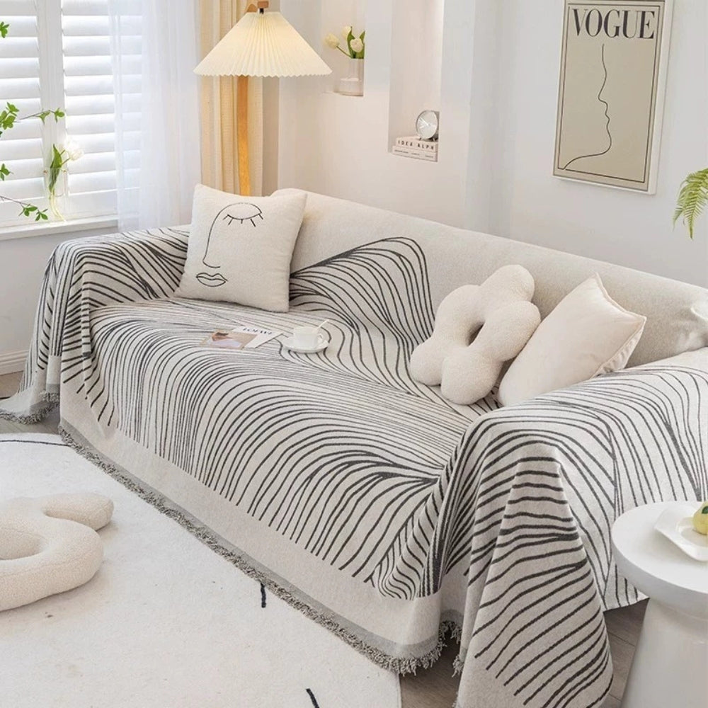 Calista Wave Chenille Couch Cover