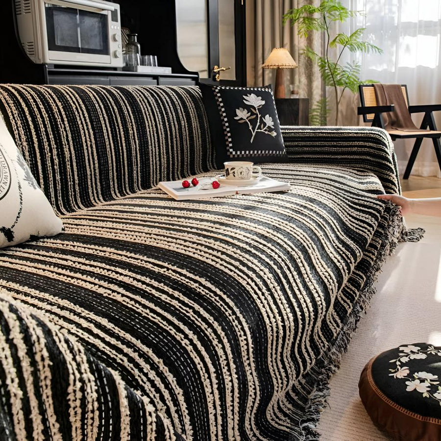 Regal Stripes Chenille Couch Cover