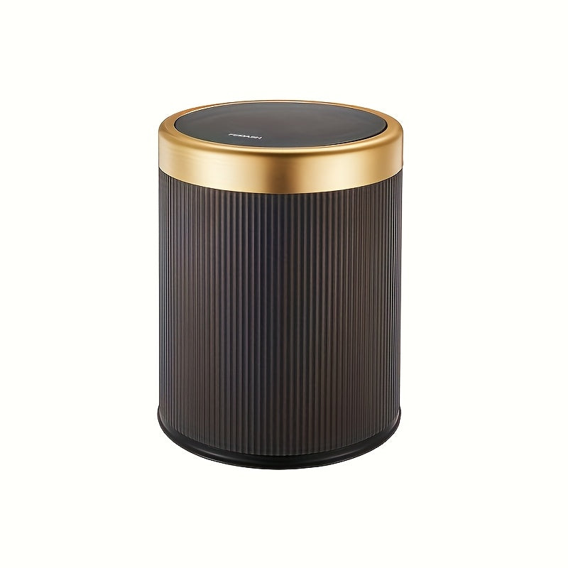 Luxury Oval Trash Can | Press-Top Waste Bin with Dual Inner Bucket