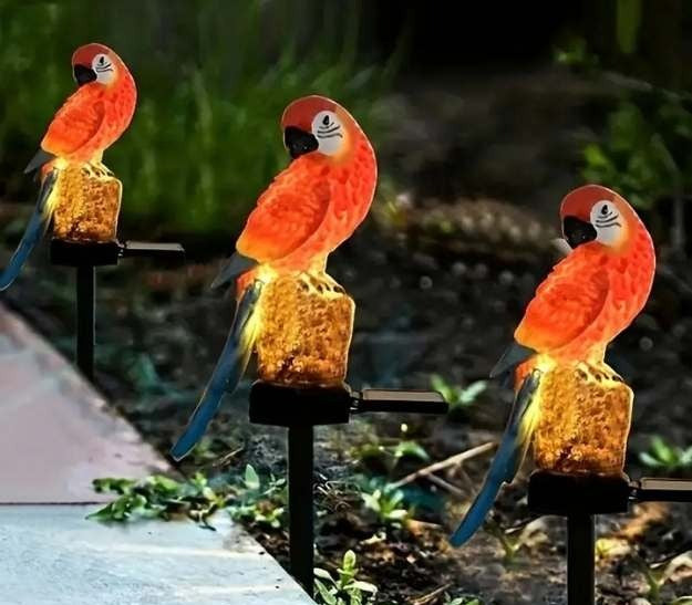 Bird Shaped Solar LED Garden Lights on Stake for Outdoor Areas
