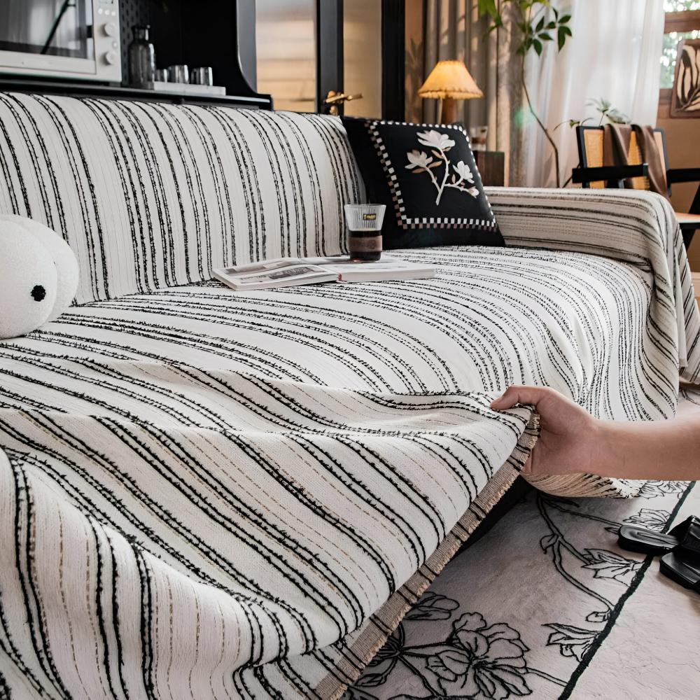 Regal Stripes Chenille Couch Cover