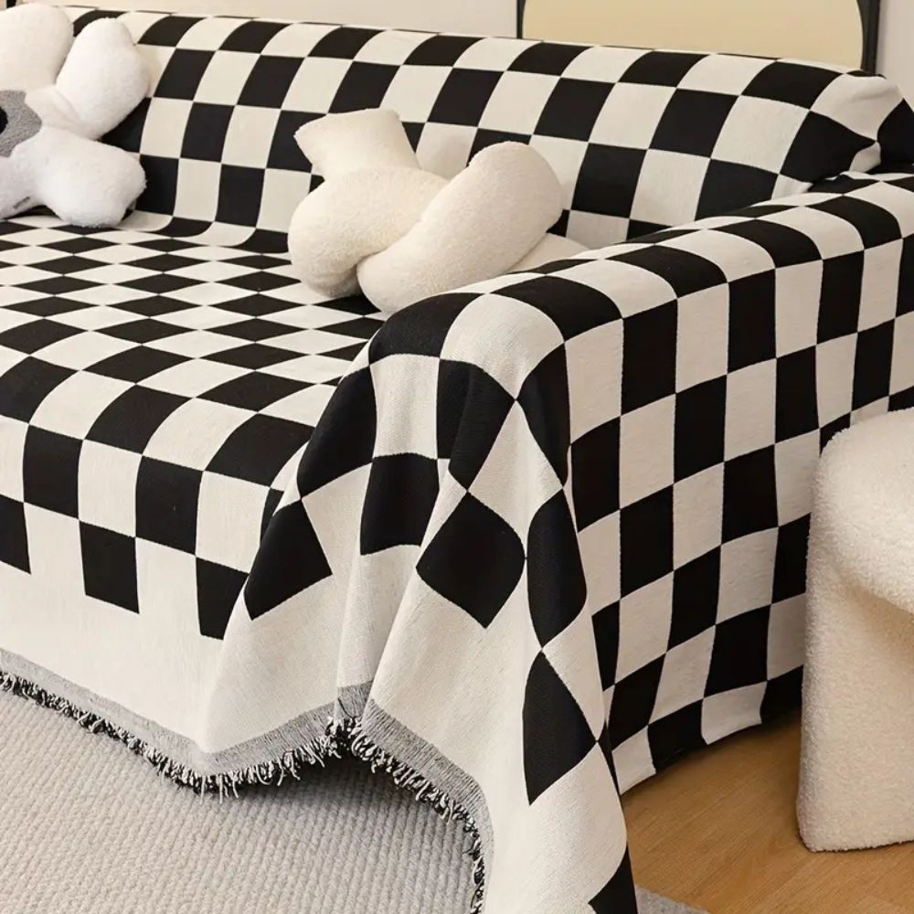 Checkerboard Anti-Scratch Couch Cover
