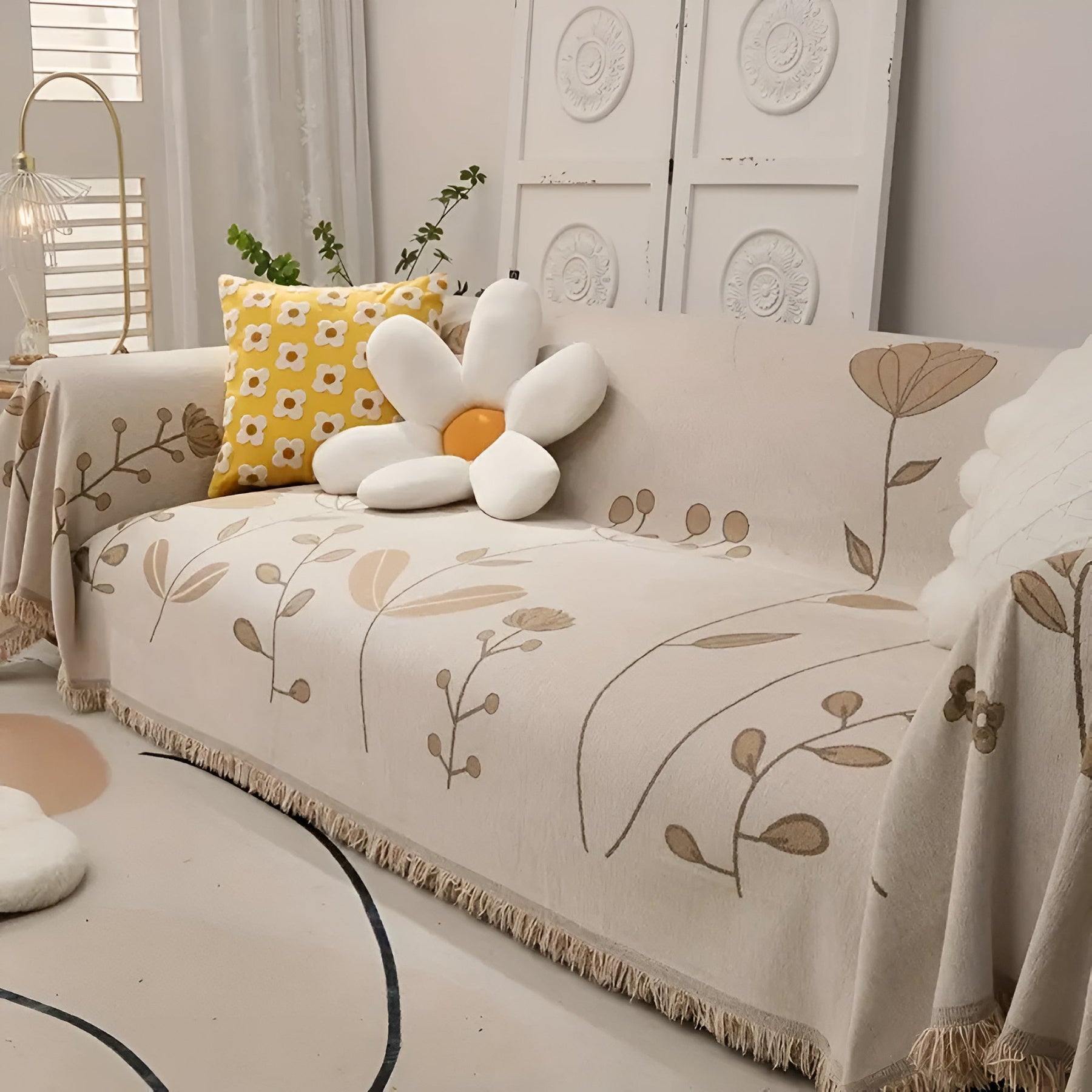Modern Bloom Reversible Couch Cover