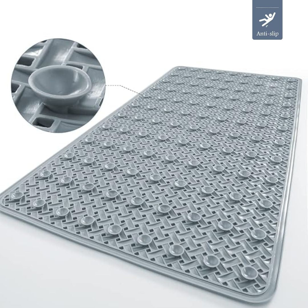 Secure Anti-Slip Shower Mat with Suction Cups for Bathtub Safety and Easy Cleaning
