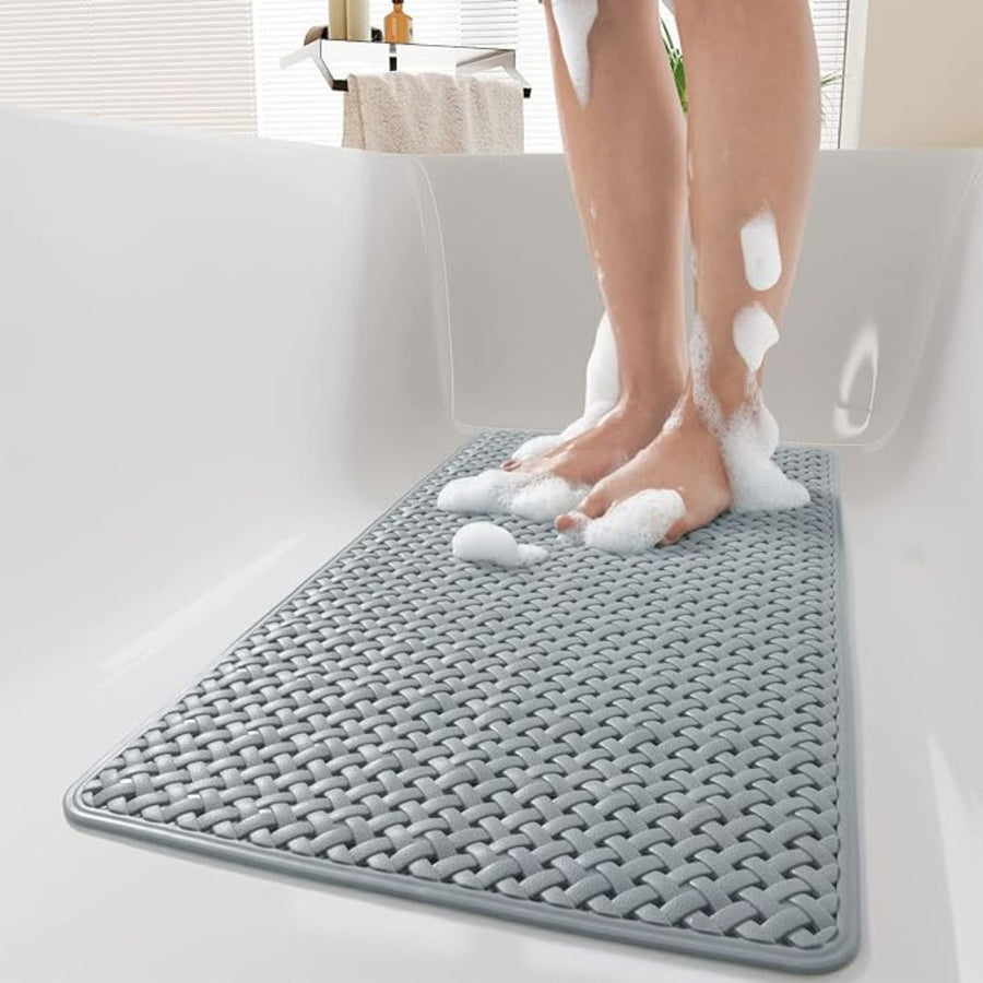 Secure Anti-Slip Shower Mat with Suction Cups for Bathtub Safety and Easy Cleaning