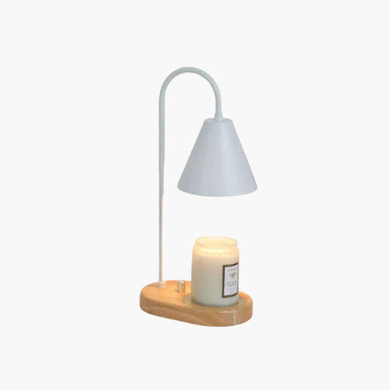 Dimmable Candle Wax Warmer Table Lamp With Metal Shade