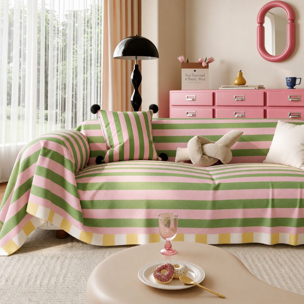 Atelier Pastel Striped Couch Cover