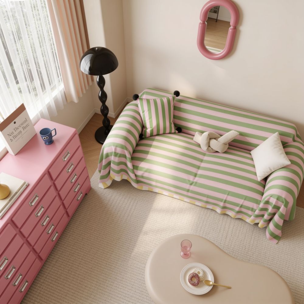 Atelier Pastel Striped Couch Cover