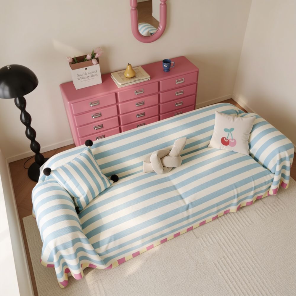Atelier Pastel Striped Couch Cover