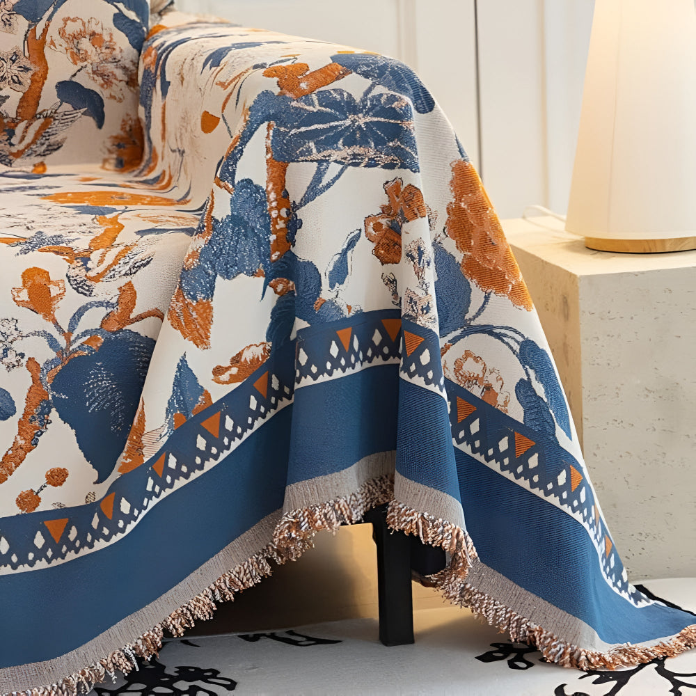Autumn Vines Jacquard Couch Cover