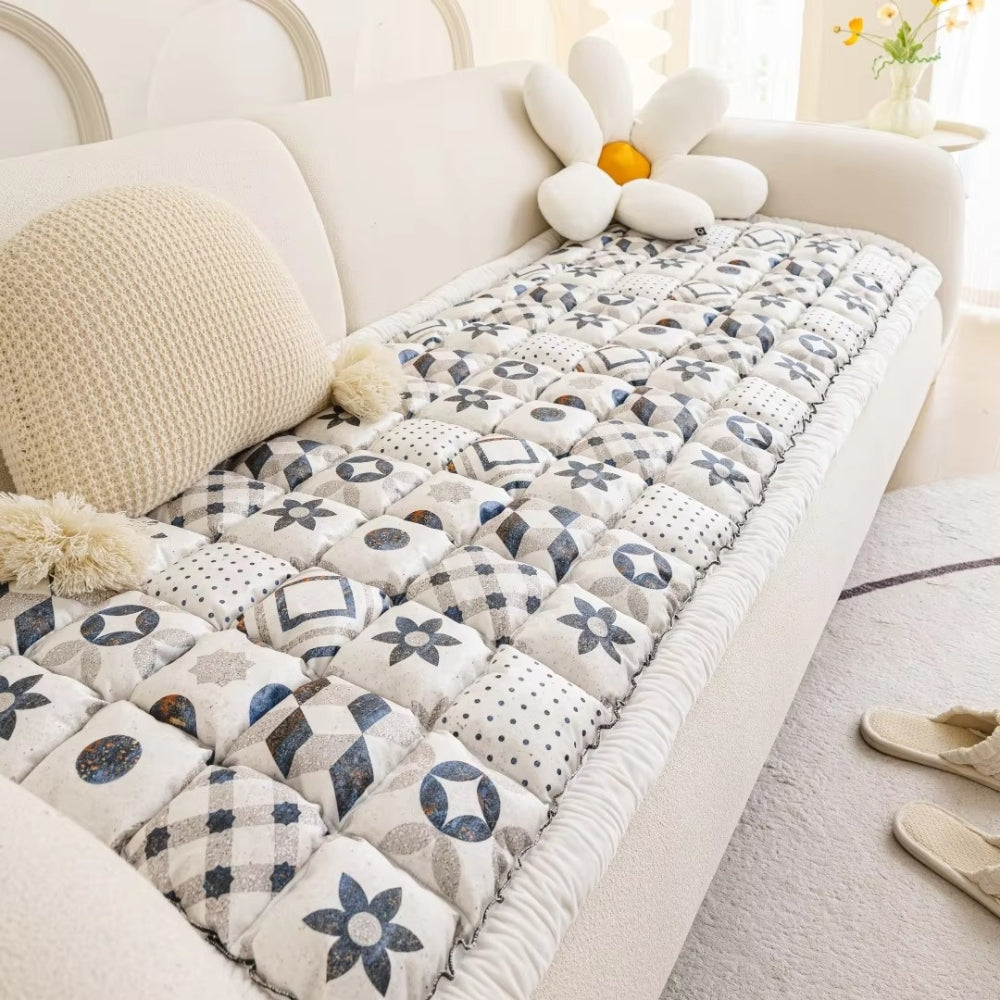 Bohemian Printed Quilted Couch Cover