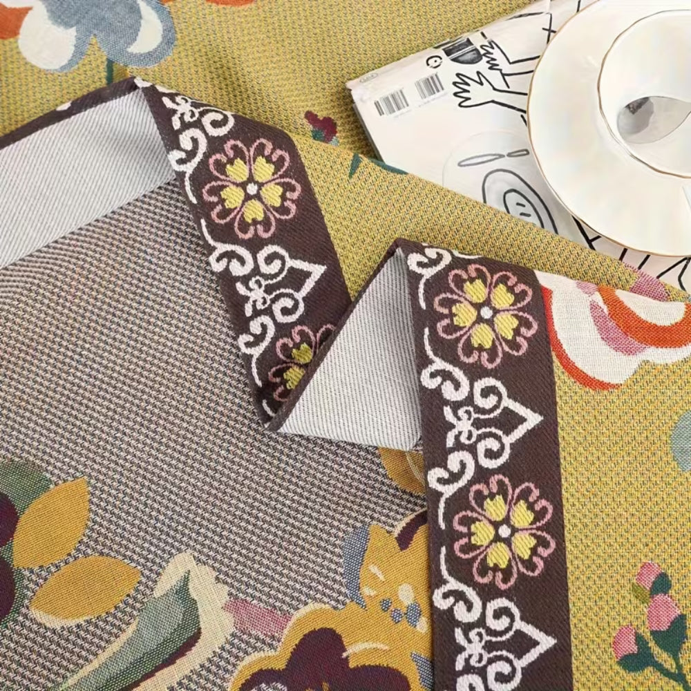 Boho Garden Bird Floral Blanket | 100% Cotton Blanket