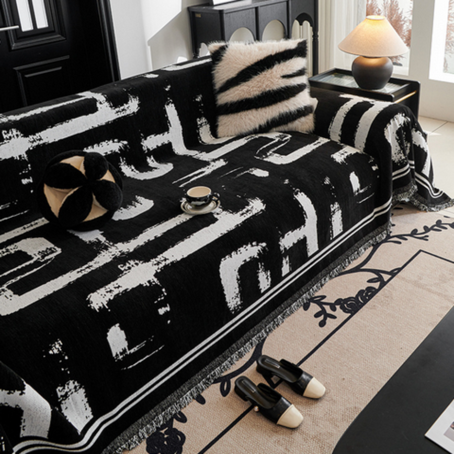 Brushstroke Art Couch Cover