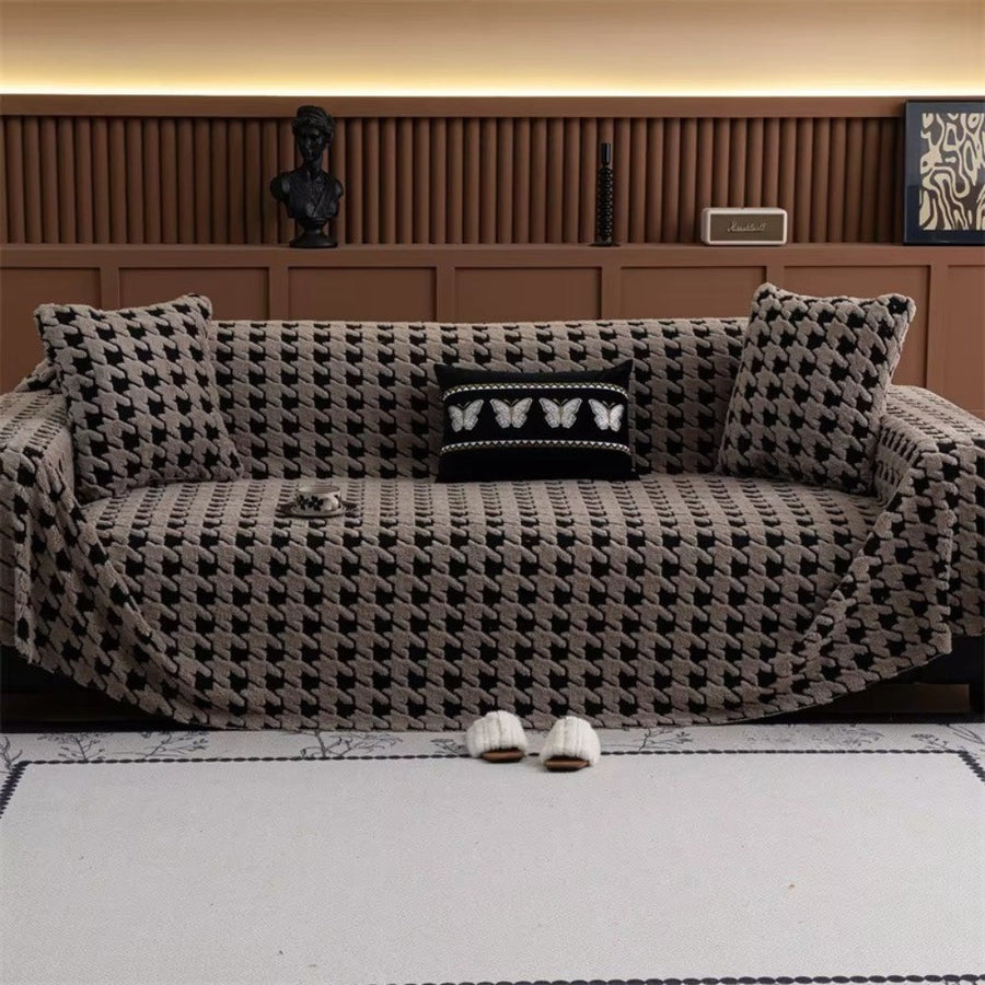 Cavalli Houndstooth Plush Couch Cover