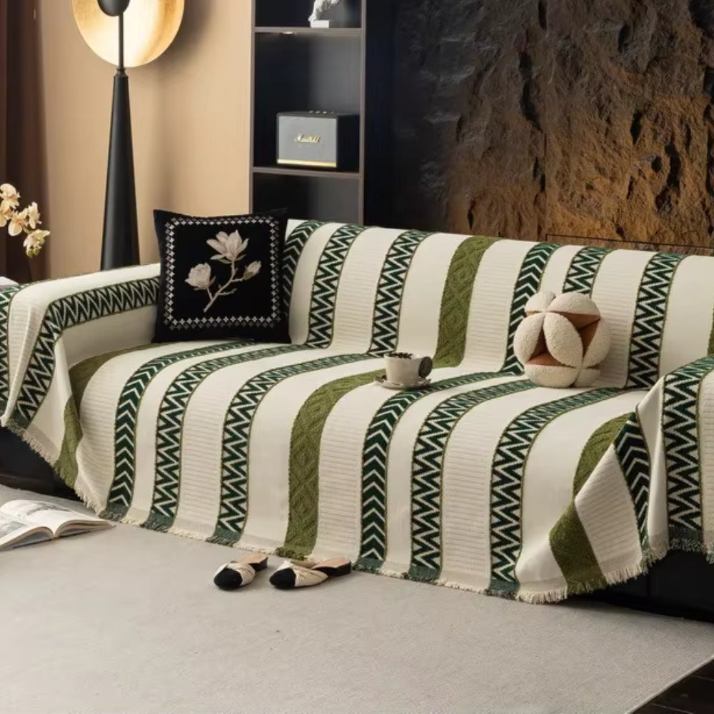 Chevron Pattern Chenille Couch Cover
