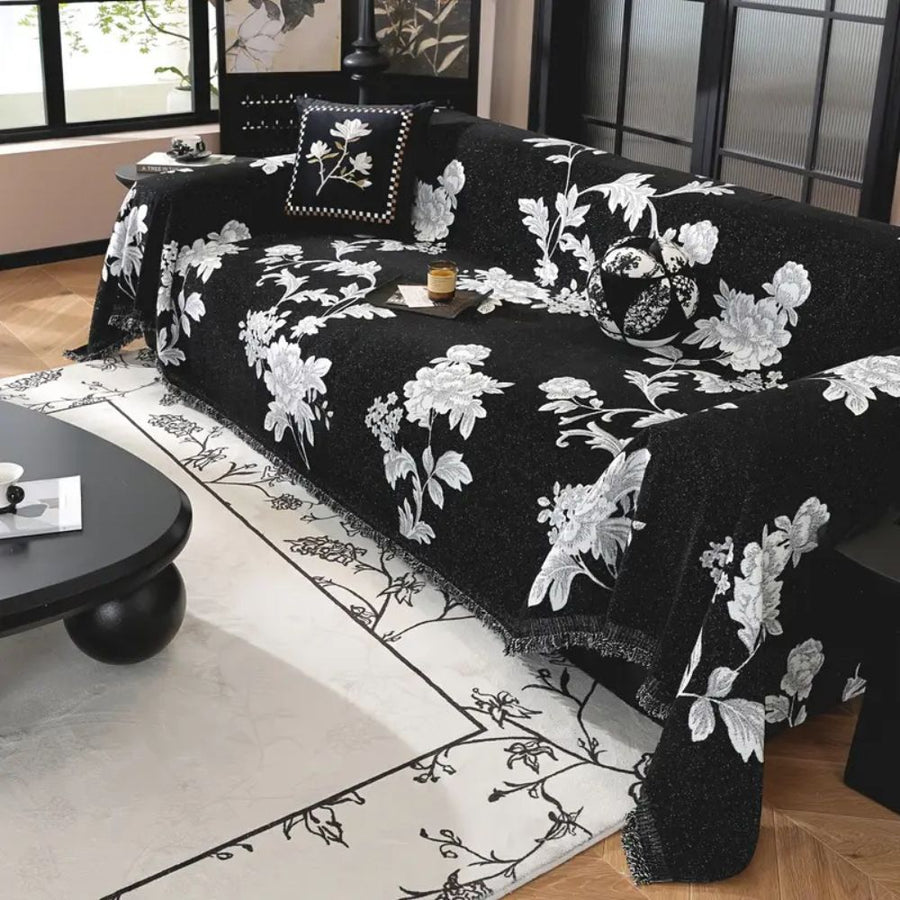 Classic Fleur Jacquard Couch Cover