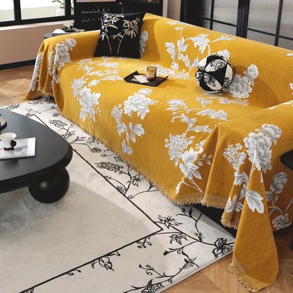 Classic Fleur Jacquard Couch Cover