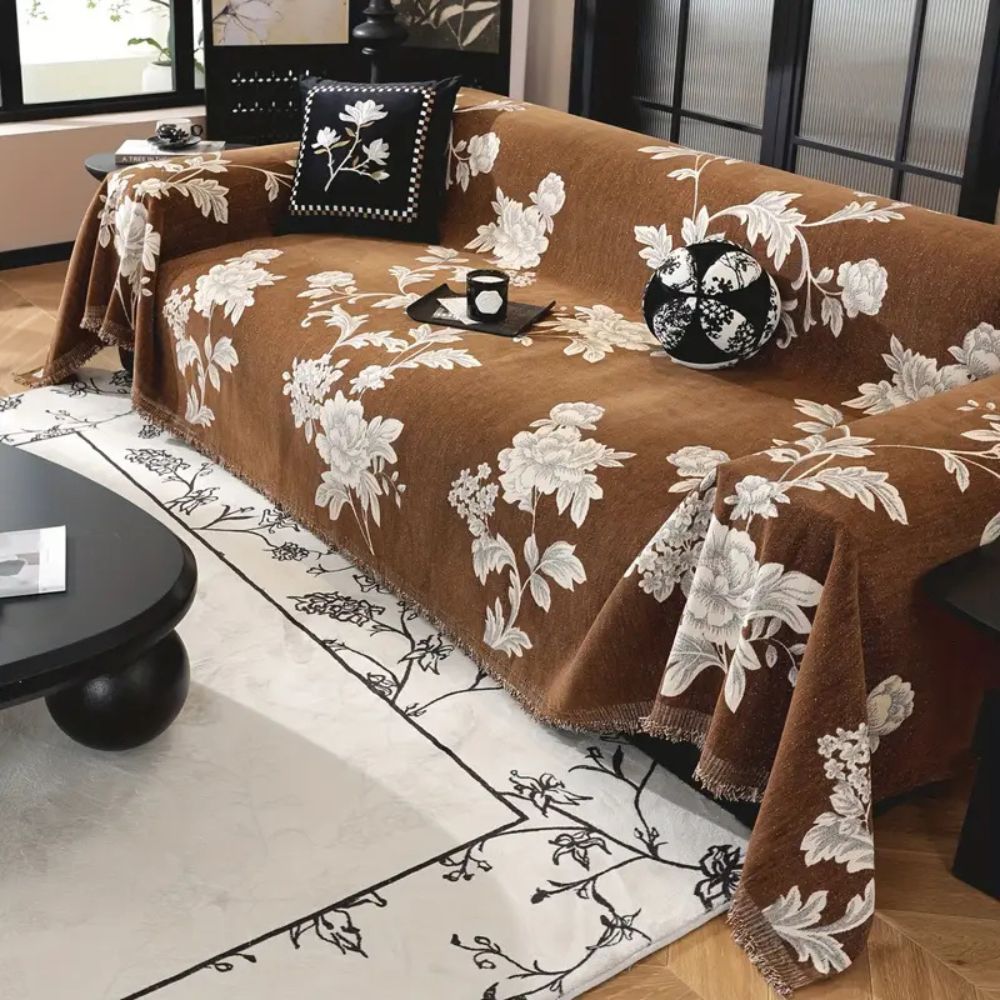 Classic Fleur Jacquard Couch Cover