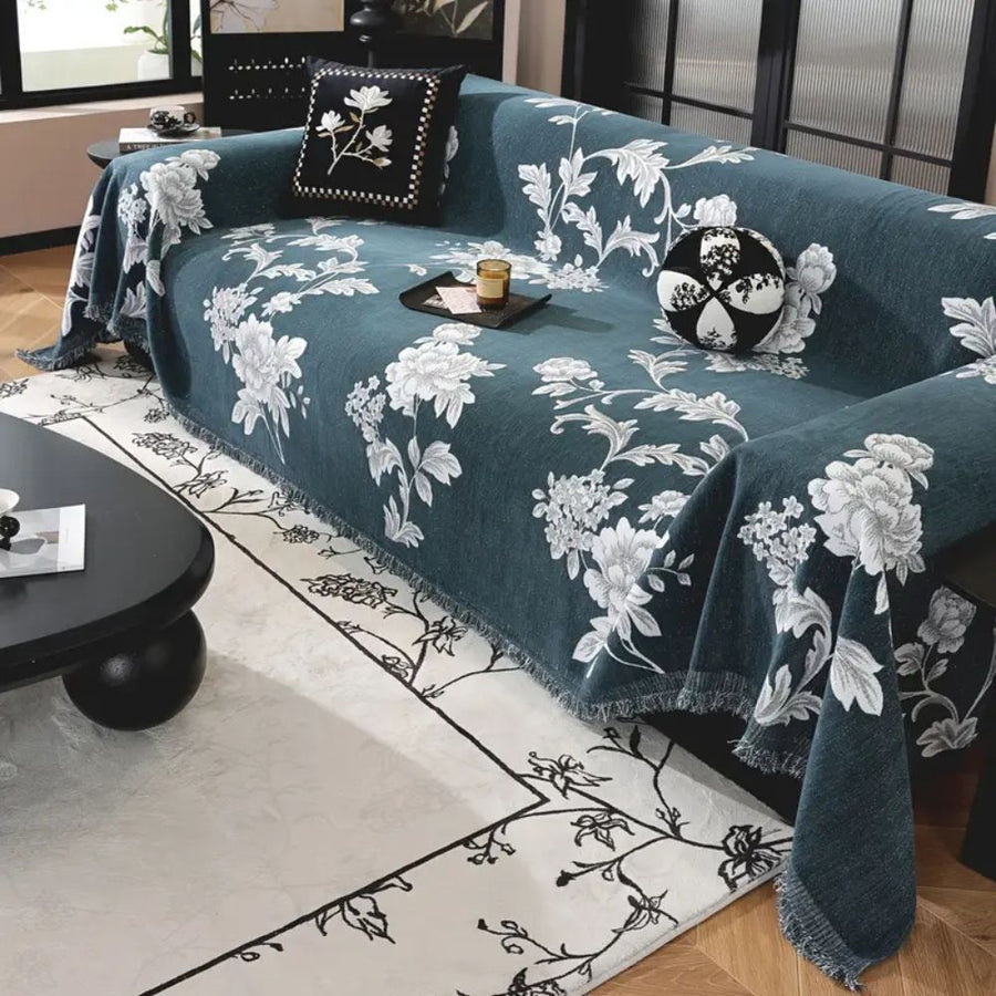 Classic Fleur Jacquard Couch Cover