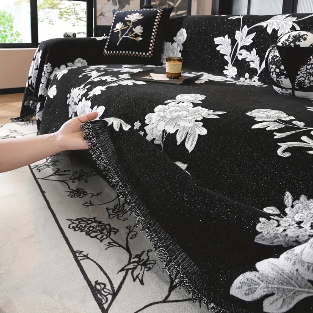 Classic Fleur Jacquard Couch Cover