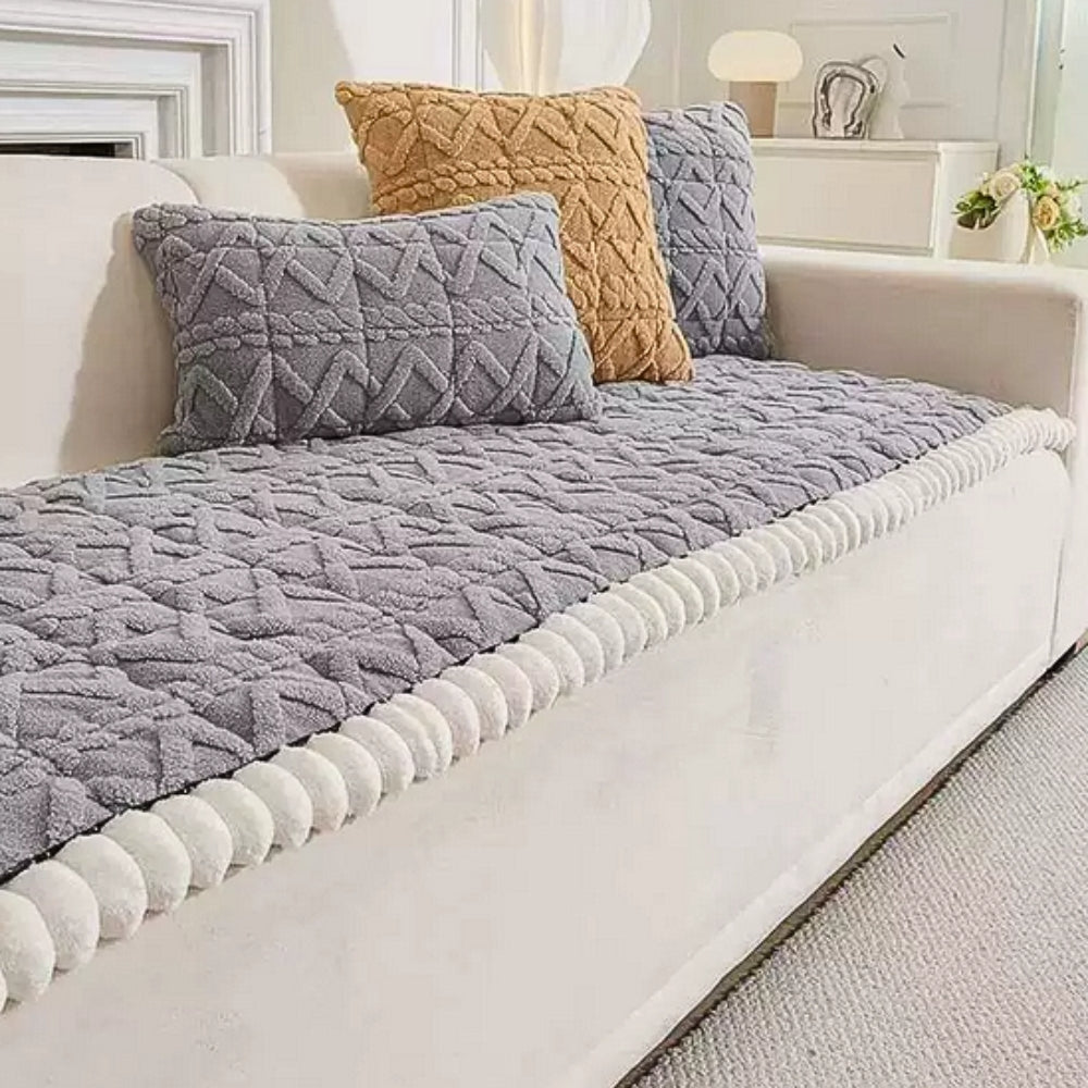 Snuggle Sherpa Plush Couch Protector Cover