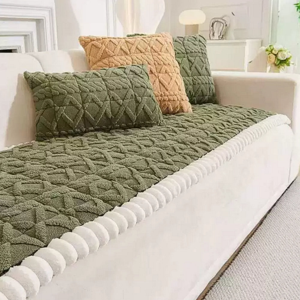 Snuggle Sherpa Plush Couch Protector Cover