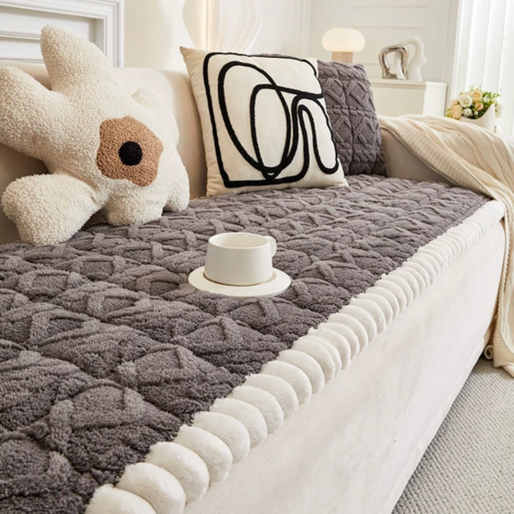Snuggle Sherpa Plush Couch Protector Cover