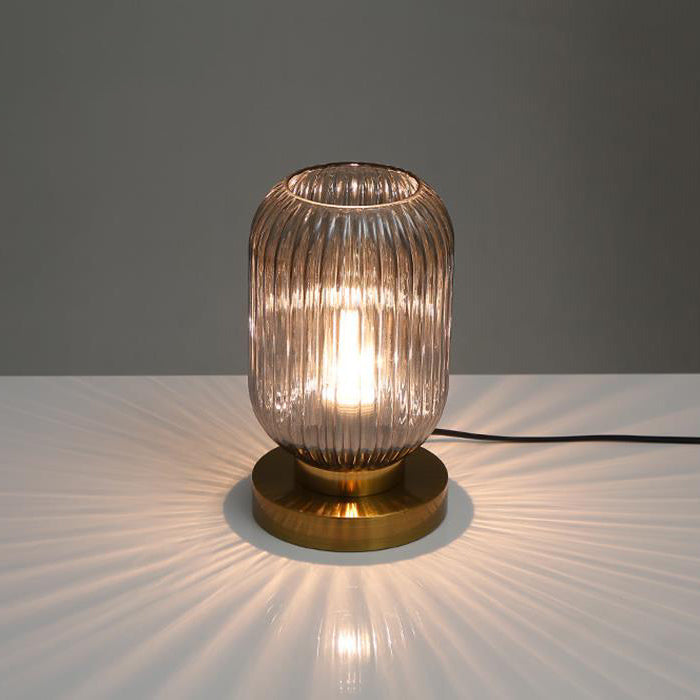 Ribbed Glass Ambient Table Lamp