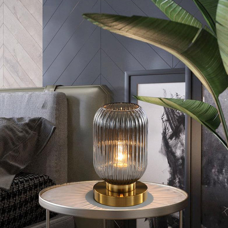 Ribbed Glass Ambient Table Lamp