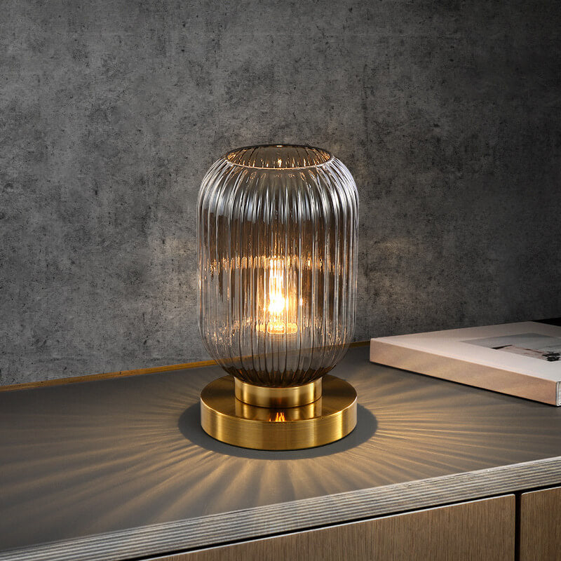 Ribbed Glass Ambient Table Lamp