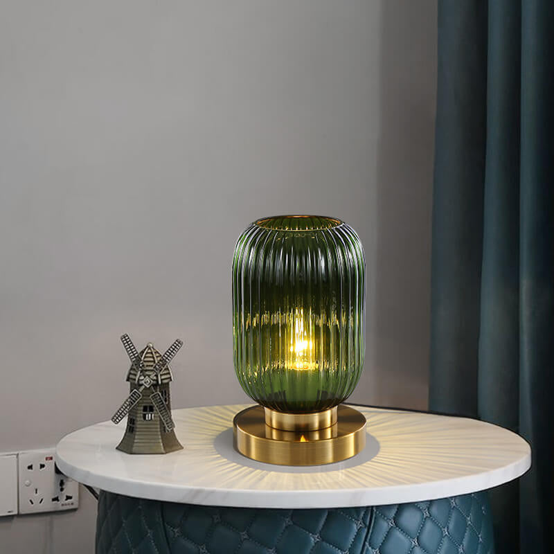 Ribbed Glass Ambient Table Lamp
