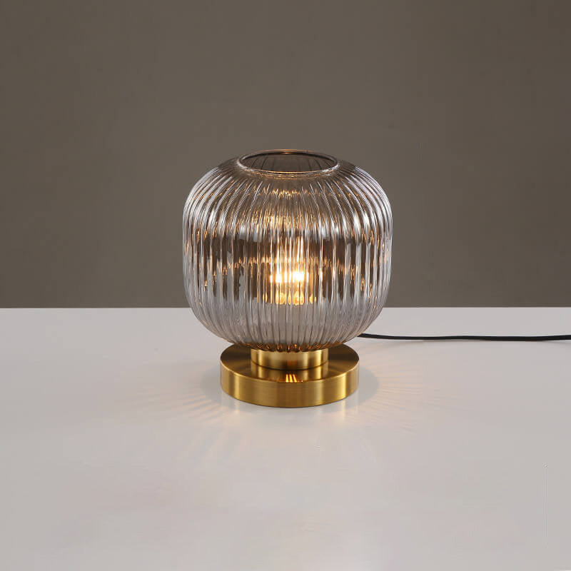 Ribbed Glass Ambient Table Lamp