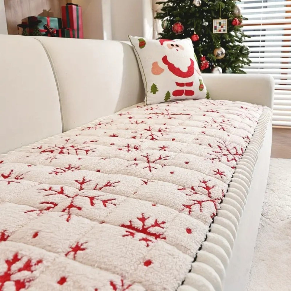 Festive Holiday Winter Couch Cover