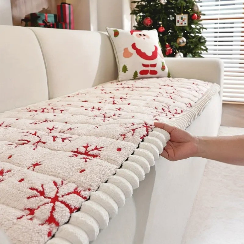 Festive Holiday Winter Couch Cover