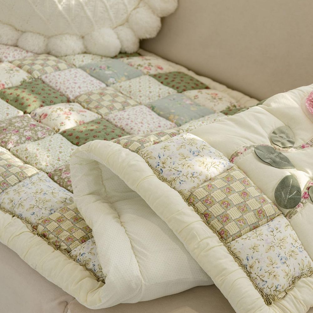 Floral Bloom Quilted Couch Cover