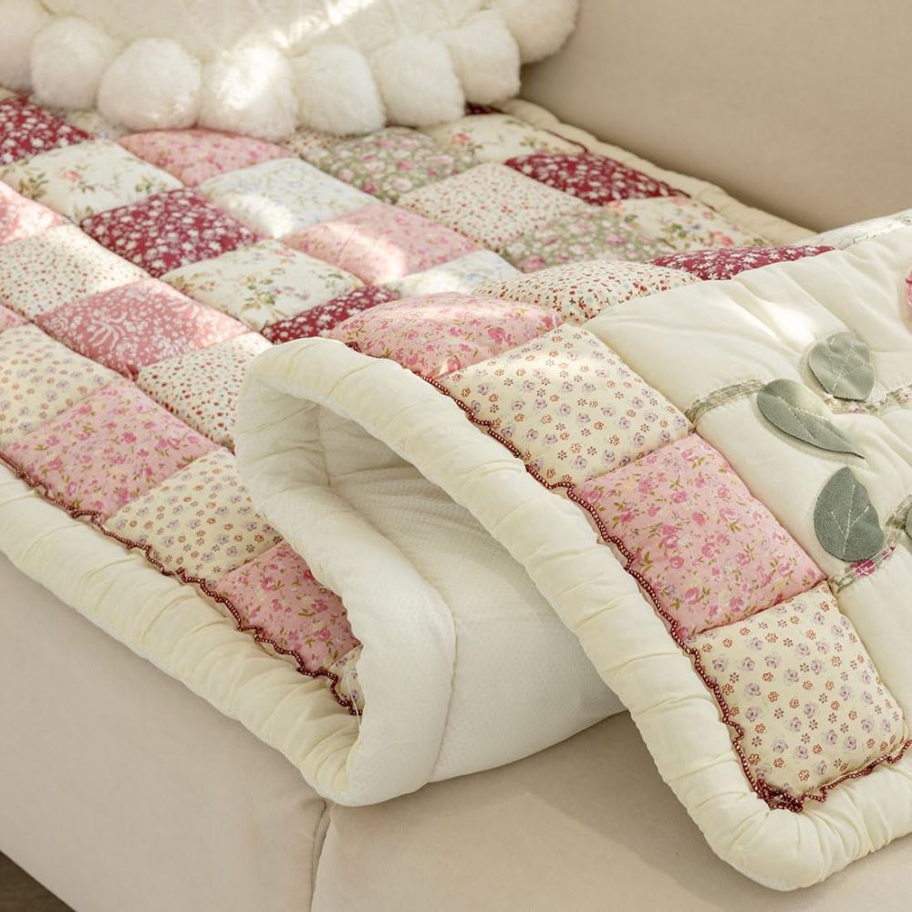 Floral Bloom Quilted Couch Cover